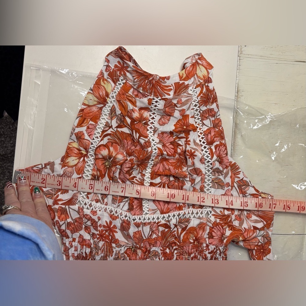 Anthropologie Abel the Label Maxi Dress Tie Back High Neck Size Small 4-6 Floral - Picture 5 of 7